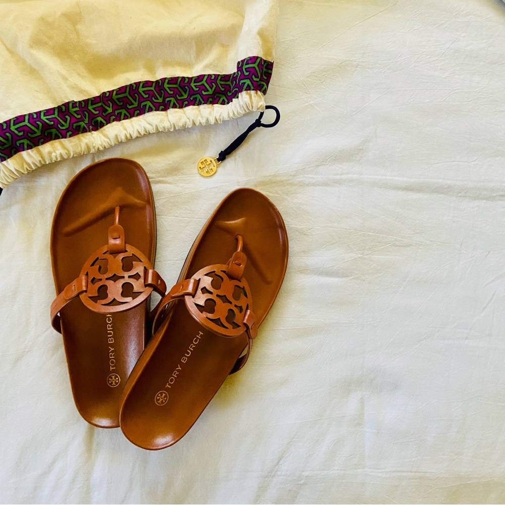 Authentic Tory Burch Miller Cloud Leather Sandals